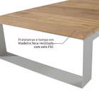 Conjunto para Jardim com Sofá e Mesa de Centro 5 Lugares Alumínio|Teca Branco|Cinza Surrey Naterial